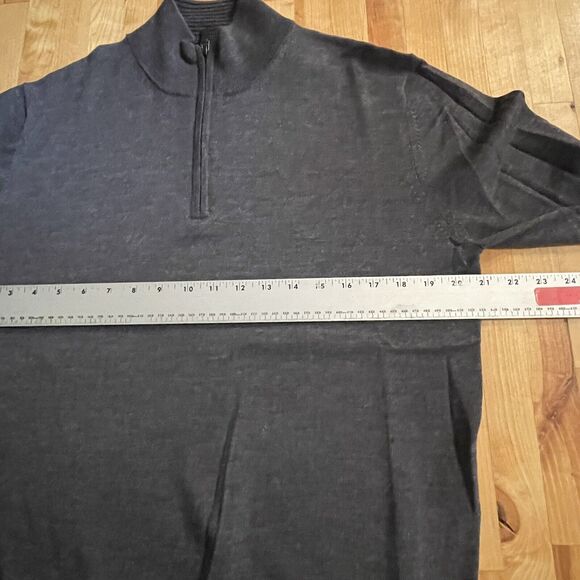 Untuckit Sweater Extra Fine Merino Wool‎ Quarter Zip Pullover Classic Mens M - Picture 8 of 10